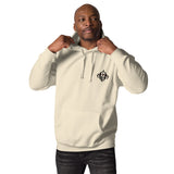 Man Wearing A Arise Hoodie In Bone, Front View