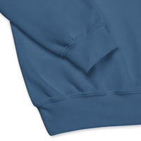 Close Up Details Of A Living Water Eternal Life Sweatshirt In Indigo Blue