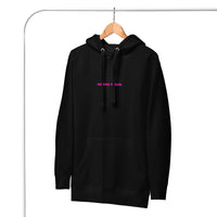 Front View Of A Faith Can Move Mountains Hoodie In Black On Hanger