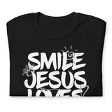 Close Up Of A Black Smile Jesus Loves You T-shirt